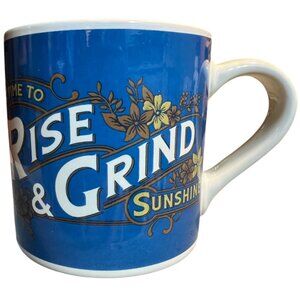 TRIXIE & MILO "Rise and Grind Sunshine" Ceramic Mug Coffee Cup 3.5" x 3.5"